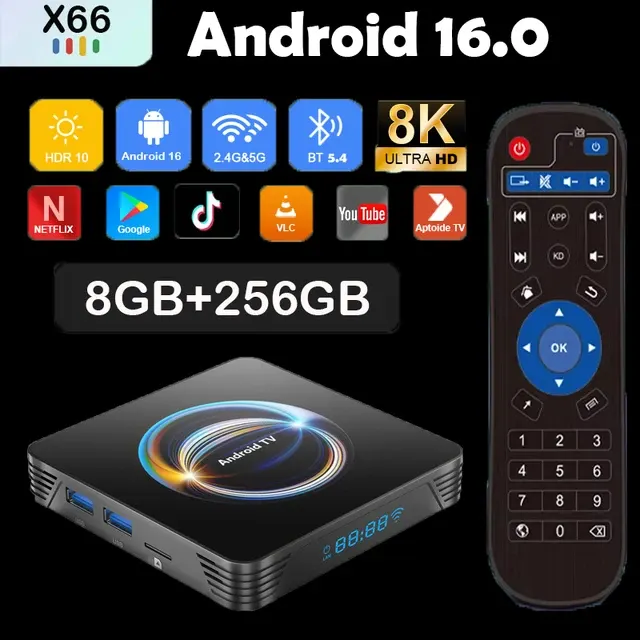 8K Android 16 TV Box 256GB 1