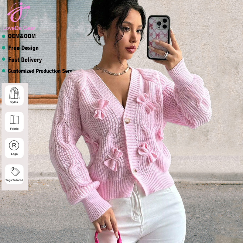 Women's Oversized Bow Knit Cardigan