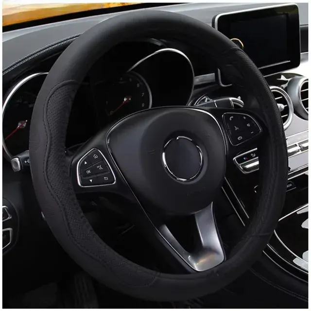 Embossed PU Leather Steering Wheel Cover 3