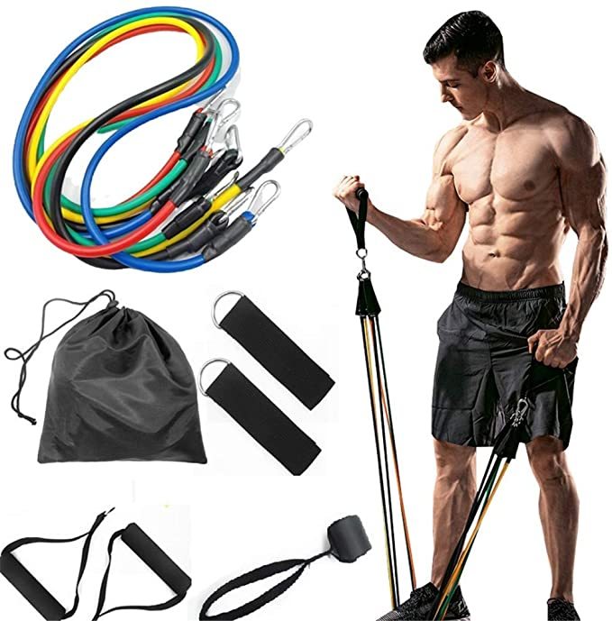 11-Piece Latex Resistance Band Fitness Set 3