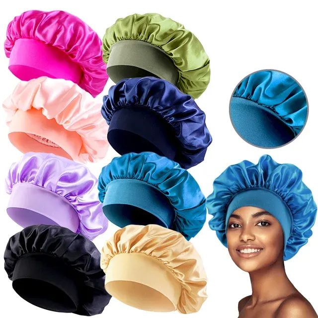 Satin Sleep Bonnet with Elastic Band 2