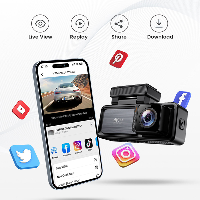 Real 4K Dash Cam Front and Rear With 4