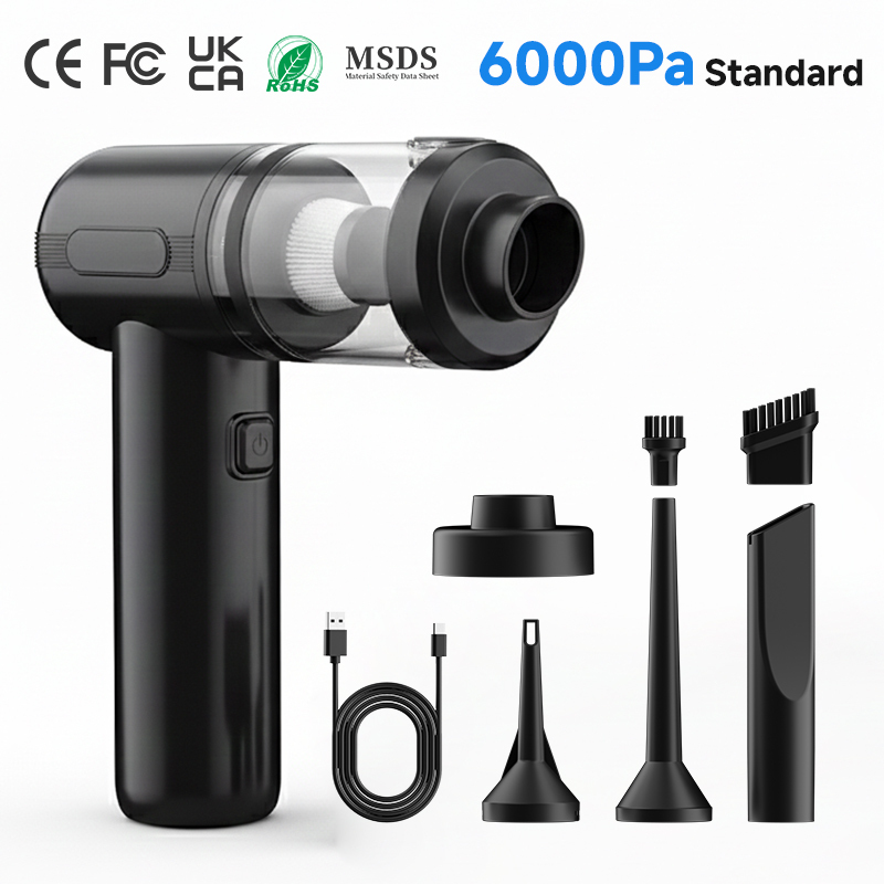 Cordless Handheld Car Vacuum Cleaner 6000Pa Suction 3000mAh