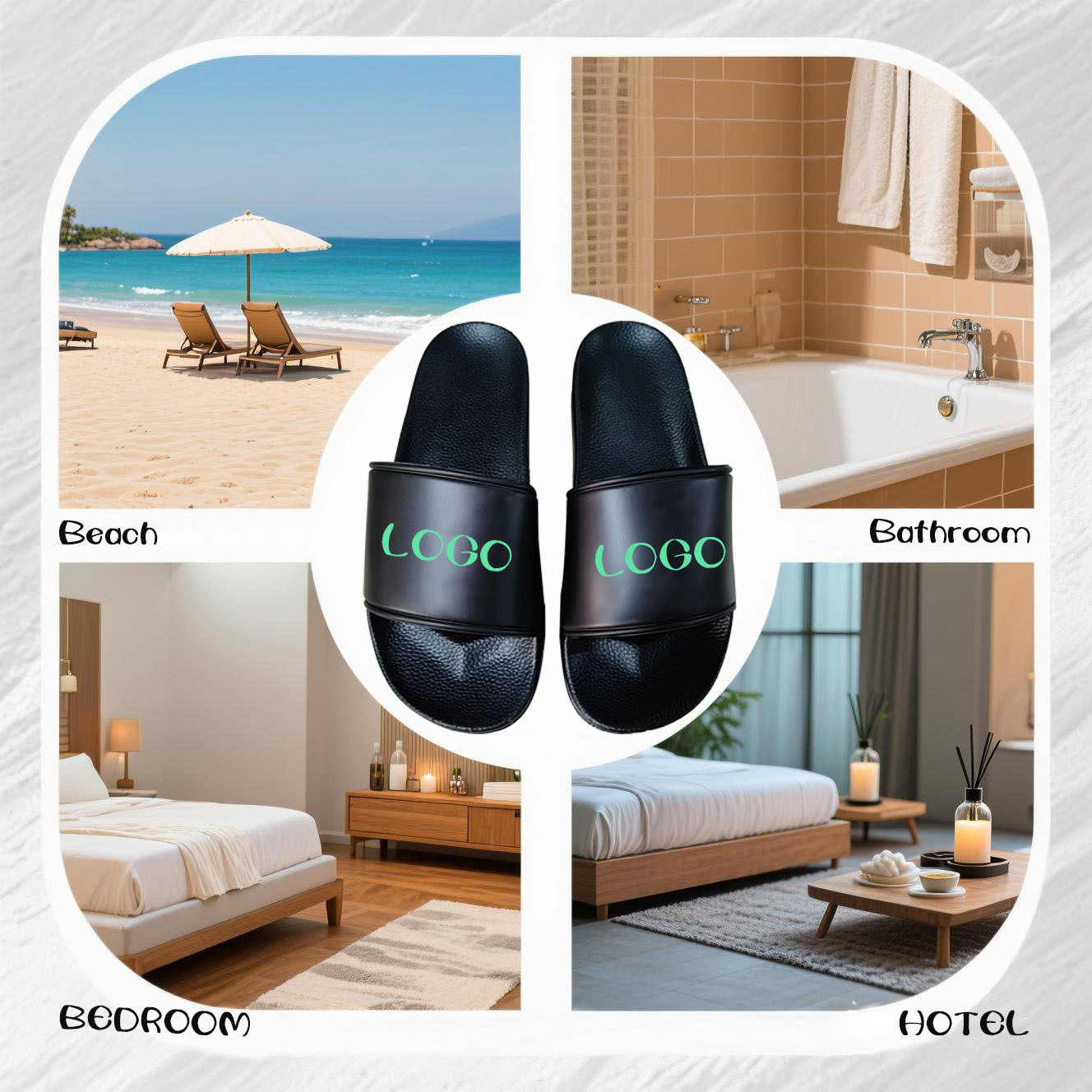 Waterproof PVC Slide Sandals Unisex Beach 3