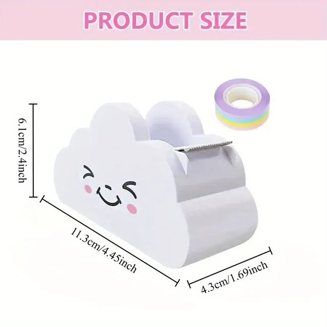 Wolkenförmiger Klebebandabroller Regenbogenfarben Verpackung Klebebandschneider Schreibwaren Klebemaschine Zubehör 2