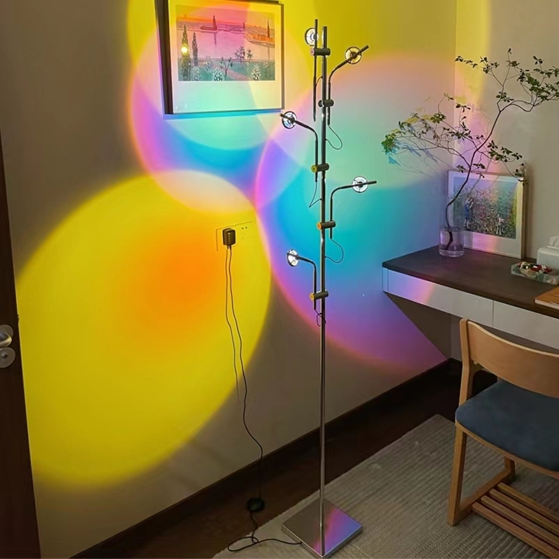 5-lights 7-colors Sunset Led Floor Lamp Atmosphere Photography 4