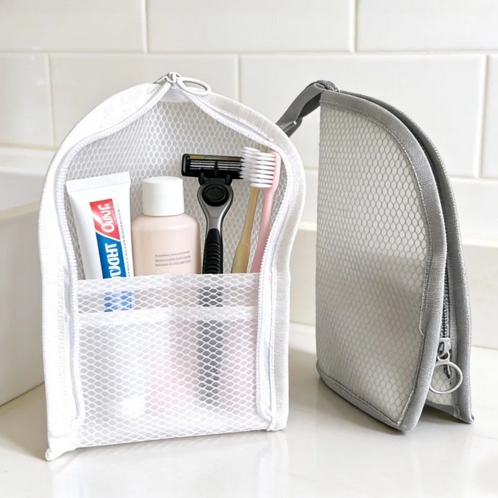 1 2 Stück EVA Mesh Kosmetiktasche Reise-Standtasche Make-up 2