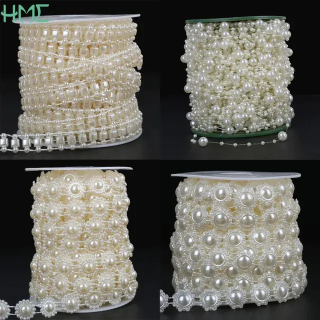 Imitation Ivory ABS Pearl Trim Ribbon 4