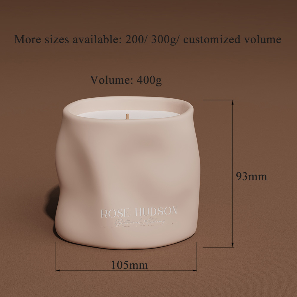 Embossed Ceramic Candle Pot for Candle Making 4