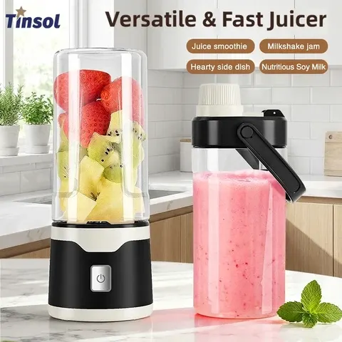 TINSOL Tragbarer Elektrischer Mixer 450ml USB-Aufladbarer Entsafter Geeignet