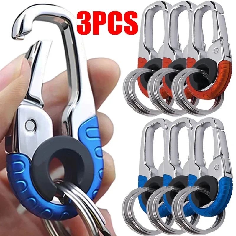 Schlüsselanhänger-Schnalle für Männer Edelstahl-Schlüsselanhänger Schlüsselanhänger Haken Outdoor-Karabiner Klettern