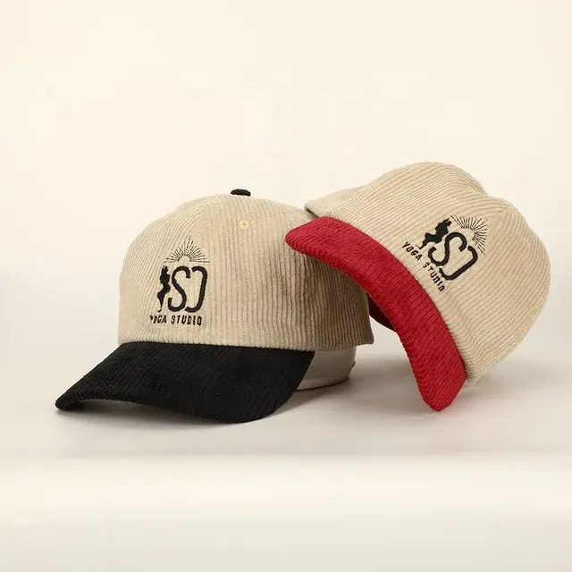 Cord-Dad-Cap mit Stickerei und gebogenem Schirm 3