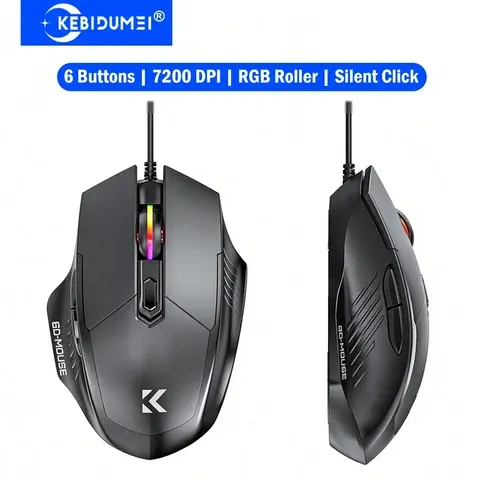 Ergonomische RGB-Gaming-Maus 7200 DPI kabelgebunden