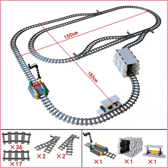 Building Block Train Station Set 3