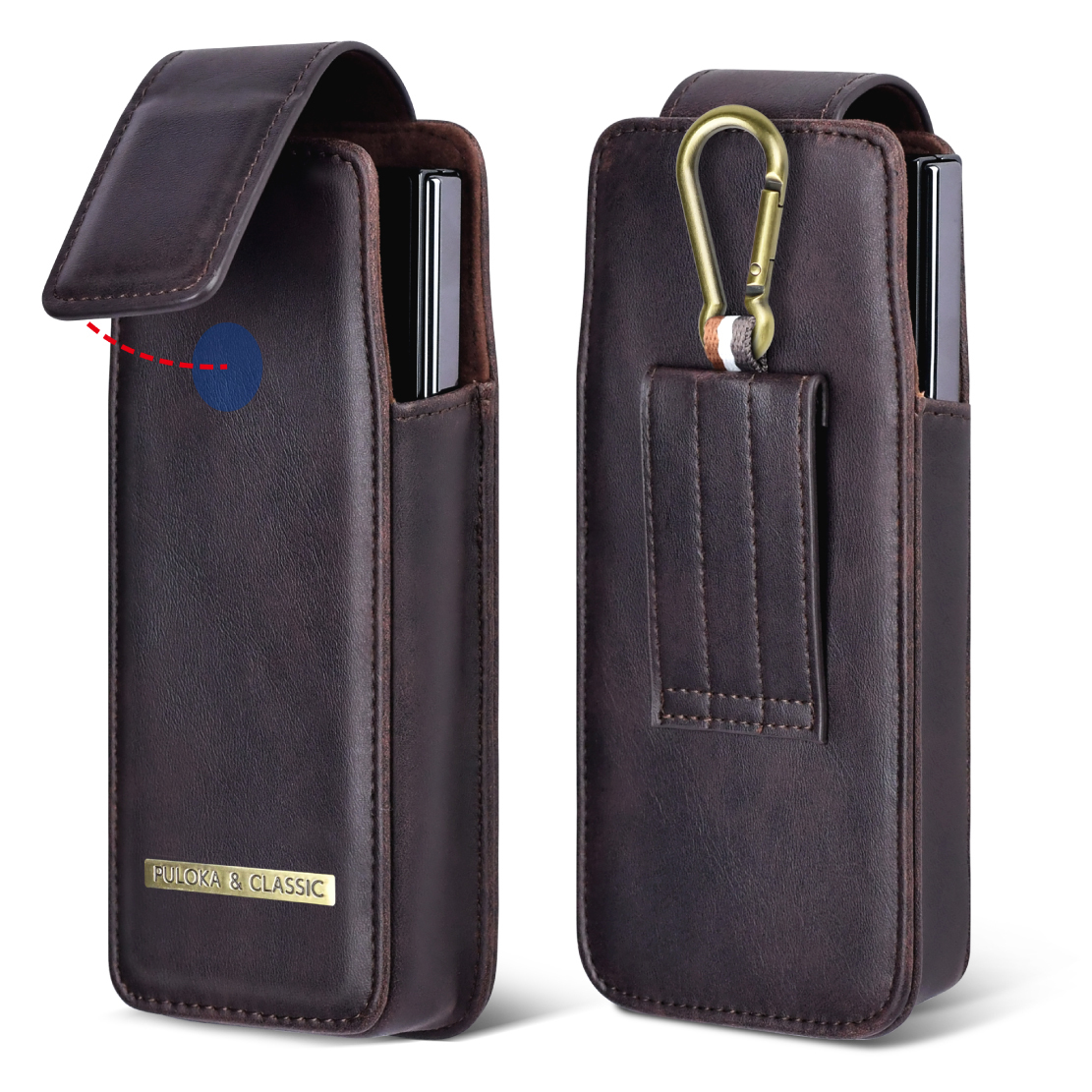 Men's Leather Waist Bag with Metal Hook 3