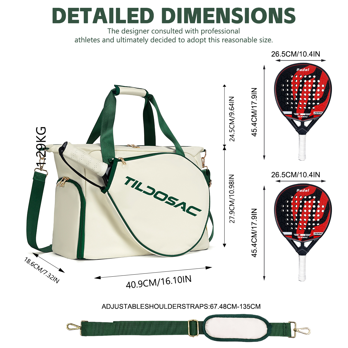 Tennis Racket Bags Large Capacity Waterproof Badminton Padel 3
