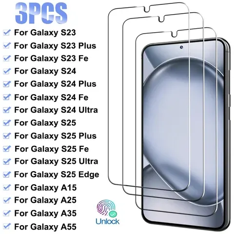 3-Pack Tempered Glass with Edge Protection