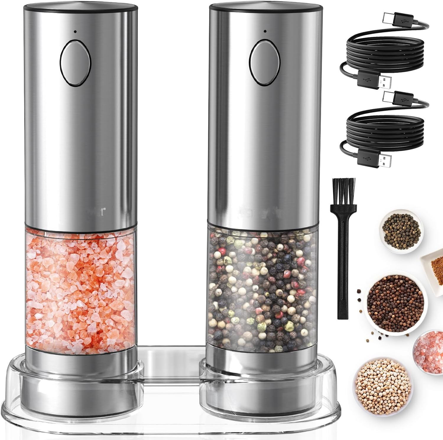 Arrival Rechargeable Electric 95ML Stainless Steel Salt Pepper