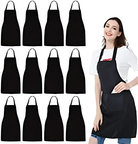 Adjustable Cotton Cooking Apron with Two Pockets