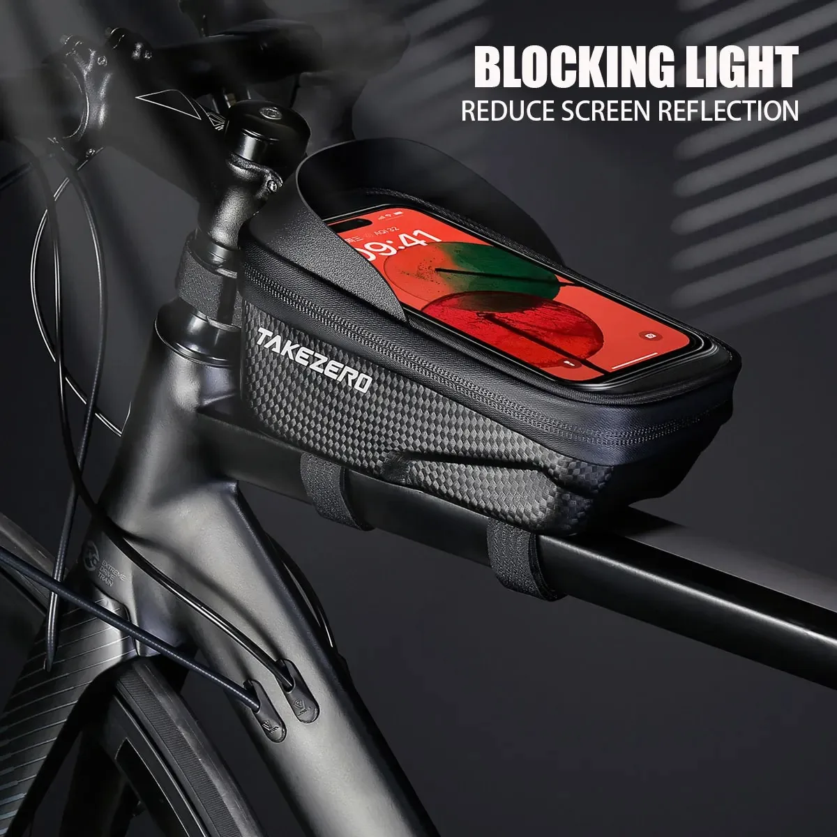 TAKEZERO A2 EVA Hard Shell Fahrradlenkertasche MTB Rennrad-Fronttelefonhalterung 3