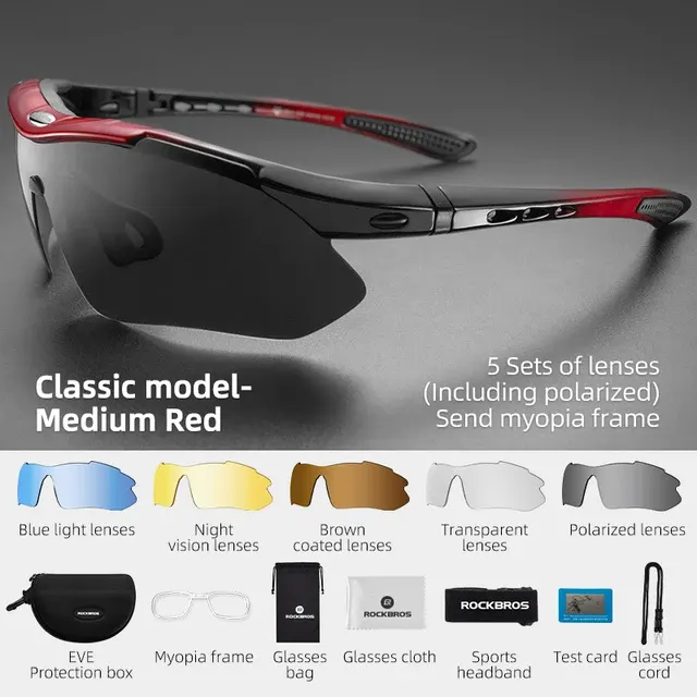 Polarized Cycling Sunglasses with 5 Lenses 2