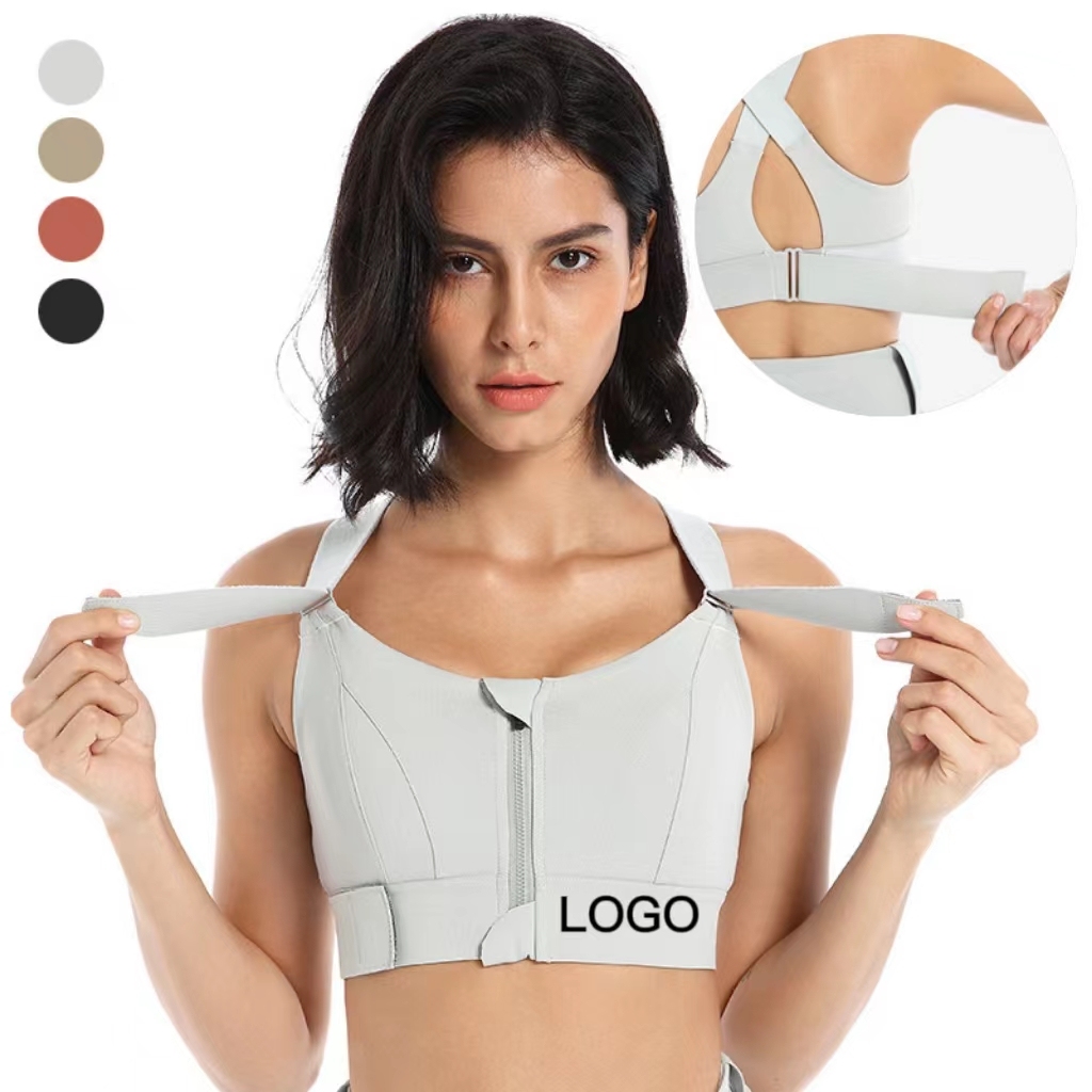 Women's High Impact Sports Bra with Zipper