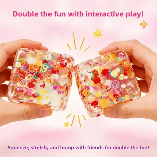 Fruit Squishy Stress Ball Cube Fidget Toy 3