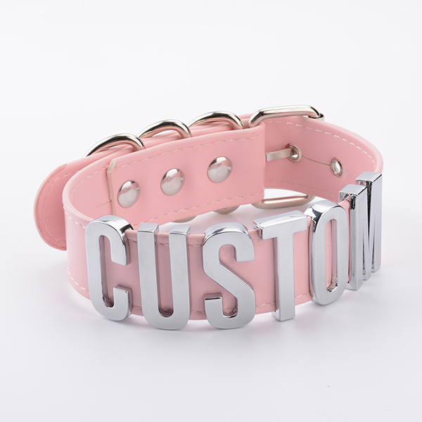 Personalized PU Leather Choker Necklace 2