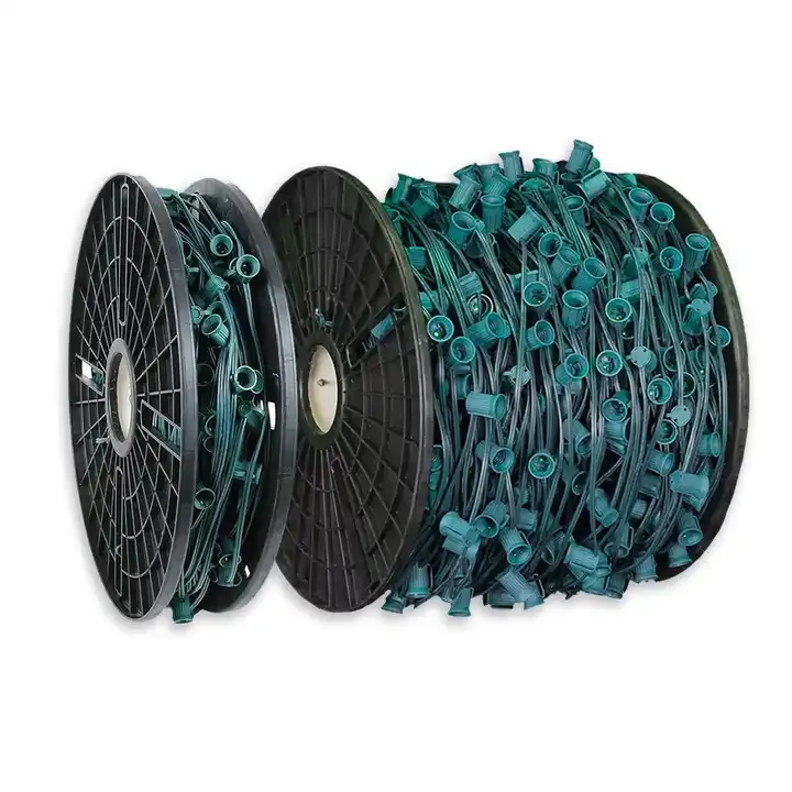 Green Wire C9 Outdoor Light String