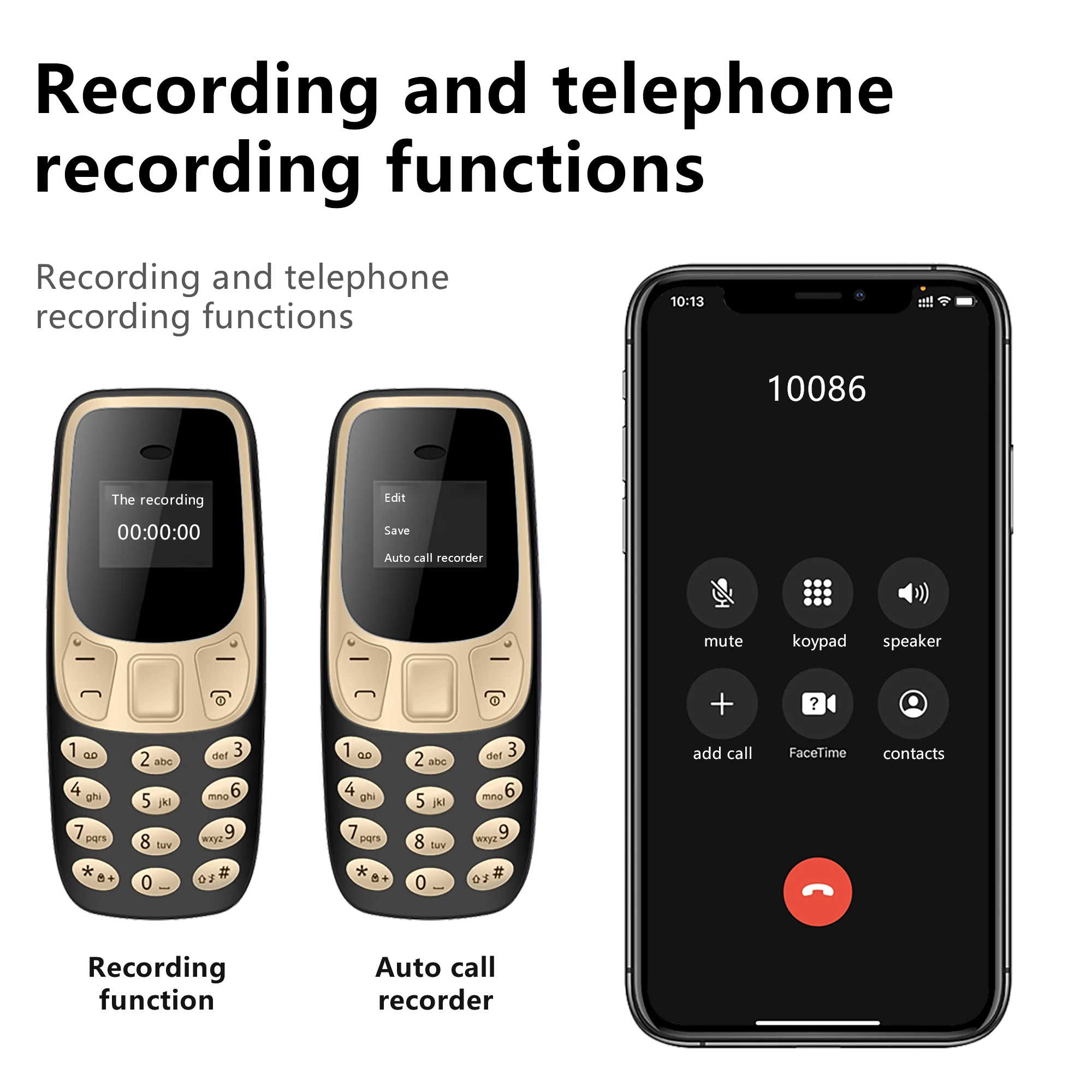 SERVO BM10 Winziges Mobiltelefon 2G GSM Bluetooth-Kopfhörer Stimmverzerrer 2