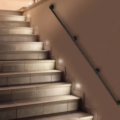 Wall-Mounted Staircase Handrail