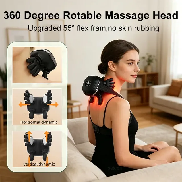 Nackenmassagegerät mit Wärme Tragbares Upgrade 4D Nacken-Schulter-Massagegerät Handmassage 3