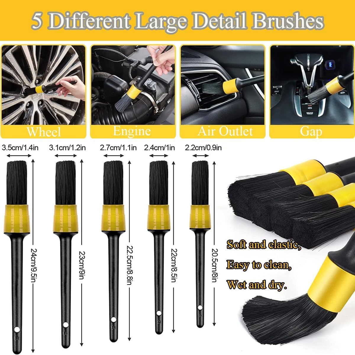 35 Pcs Car Cleaning Wash Kit Auto Supplies 4