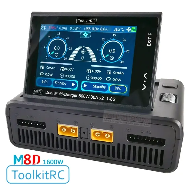 Smart Touchscreen Dual-Channel Battery Charger 30A 1