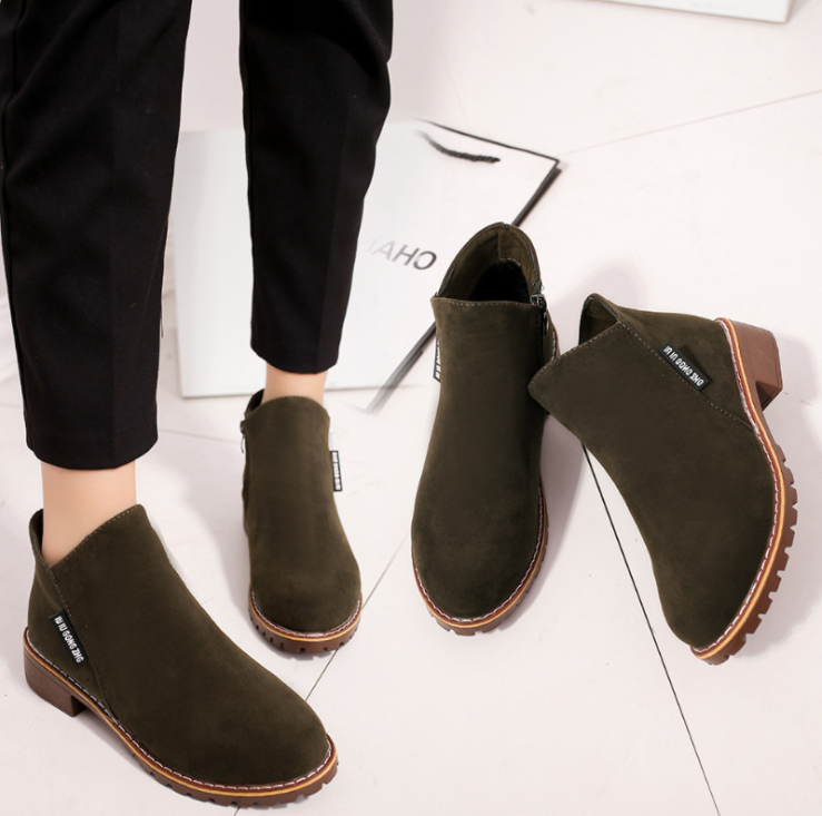 Winter Lady Fashion Simplicity Shoes Women Suede Ankle 2