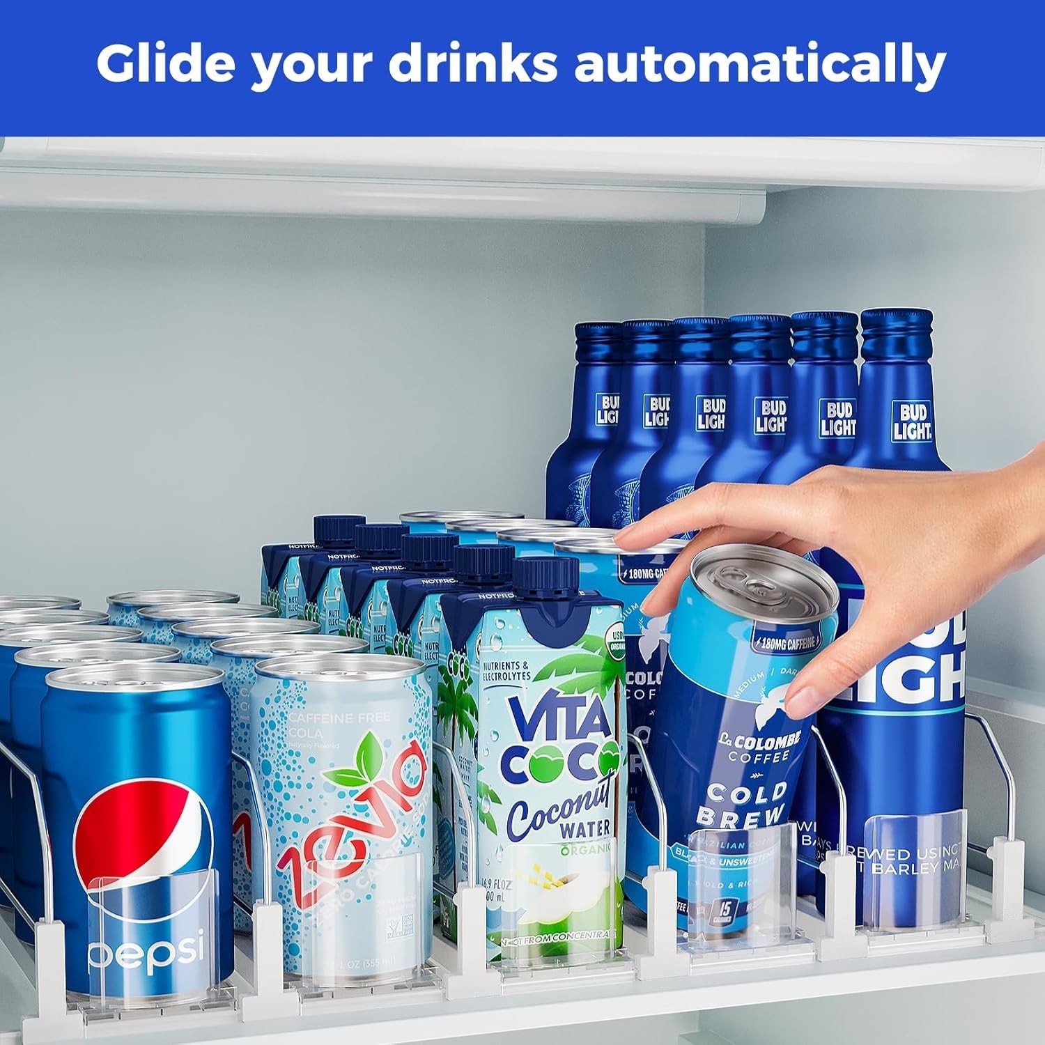 Supermarket Adjustable Pusher Glide Self-Pushing Soda Can Drink 4
