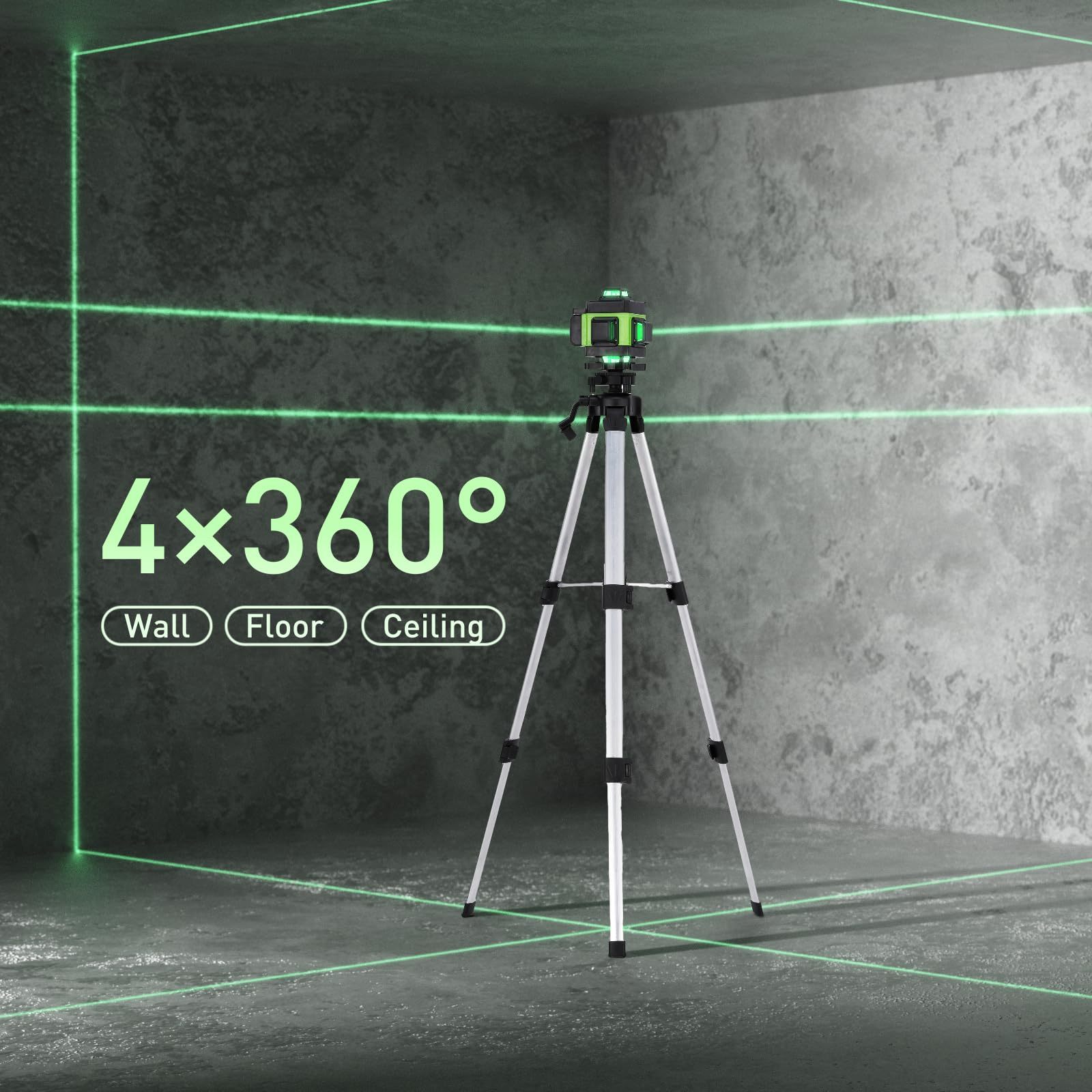 4D Rotationslaser Level Grün mit Li-Ion Akku 3