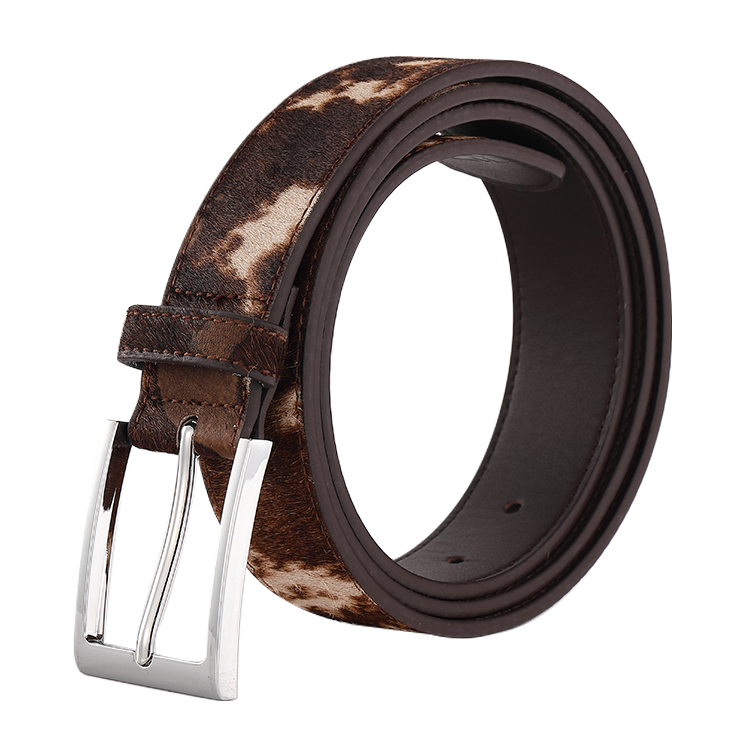 Western Horsehair and Cowhide Pin Buckle Belt 2