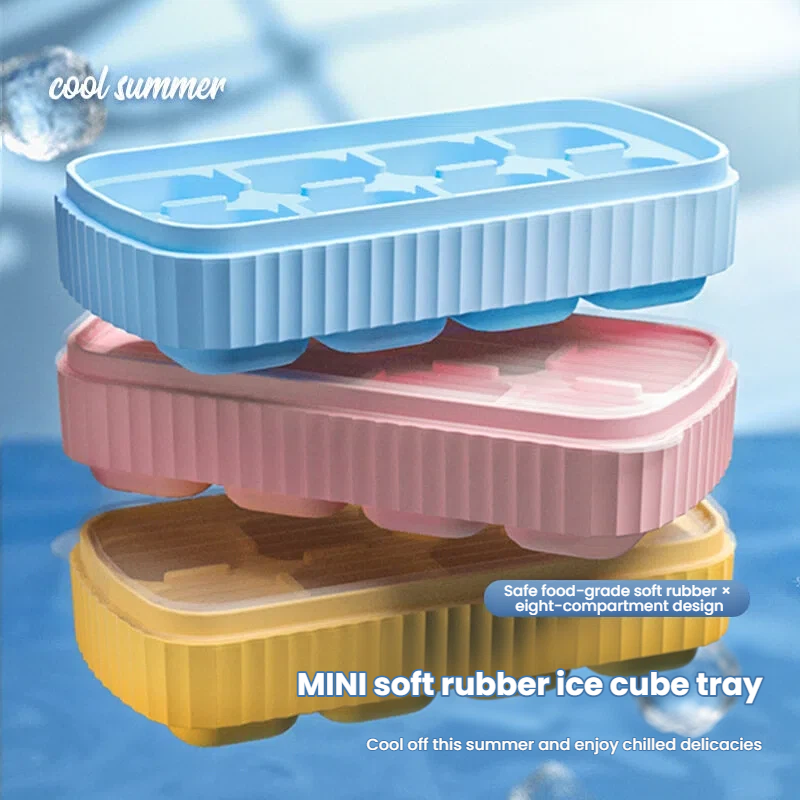 Stackable 8-Cavity Soft Rubber Ice Tray 3