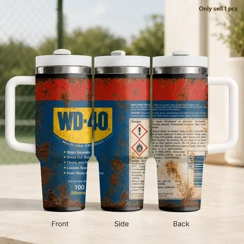 Retro Rostiger Metall-Schmiermittelbehälter 40oz Edelstahl Isolierter Becher mit