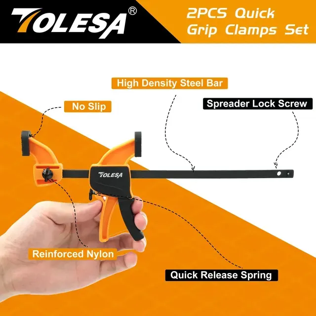 Lightweight Quick-Release Woodworking Bar Clamps Set 4