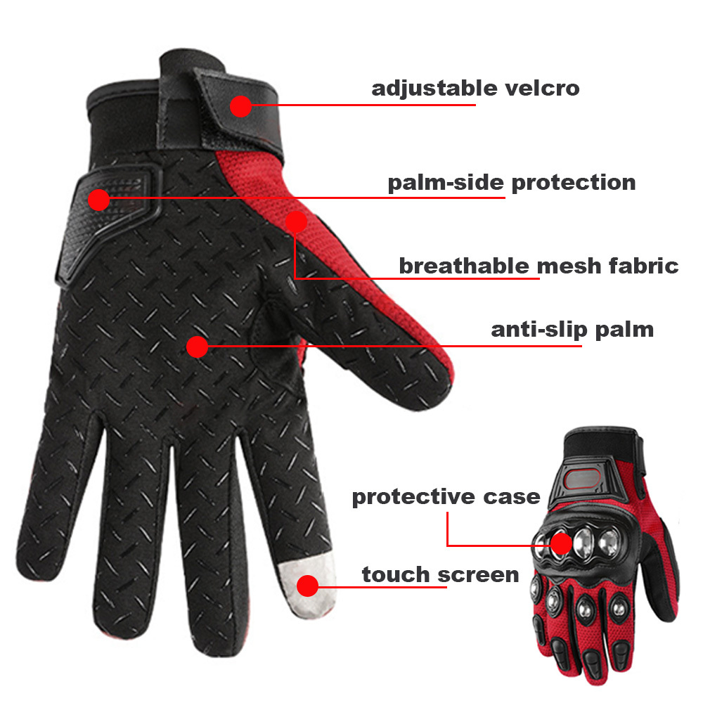 Microfiber Motorcycle Riding Gloves Windproof and Warm Full 3