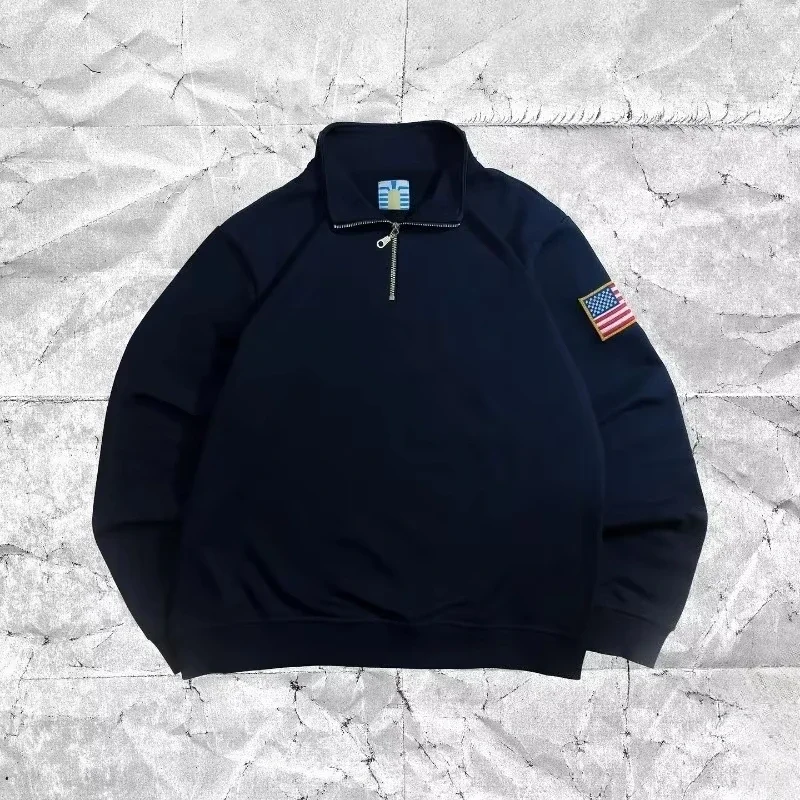 Y2K Retro Quarterzip Pullover Hoodie mit Stickerei Sweatshirt 3