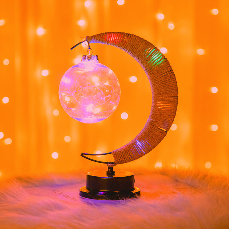 Hemp Rope LED Moon Lamp USB 3
