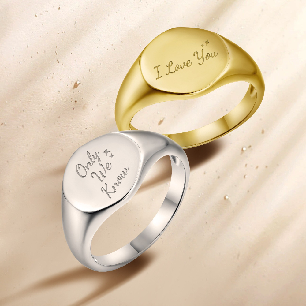 Unisex 925 Sterling Silver Engraved Signet Ring 3
