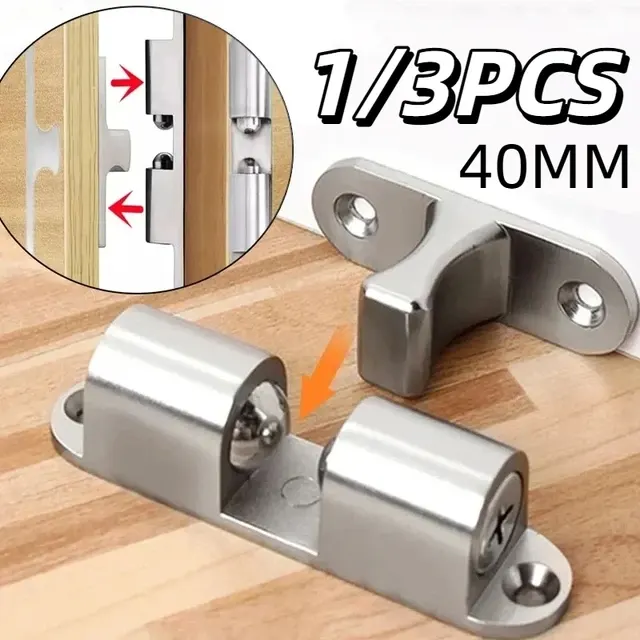Brass Ball Catch Set for Cabinet Doors 2