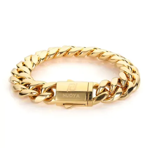 Custom Logo Miami Cuban Link Stainless Steel Bracelet