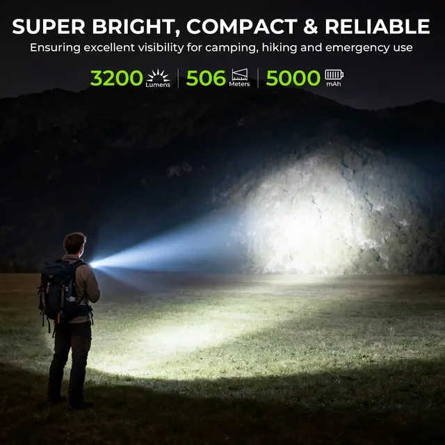 Tactical USB-C Flashlight, 3200 Lumen 2