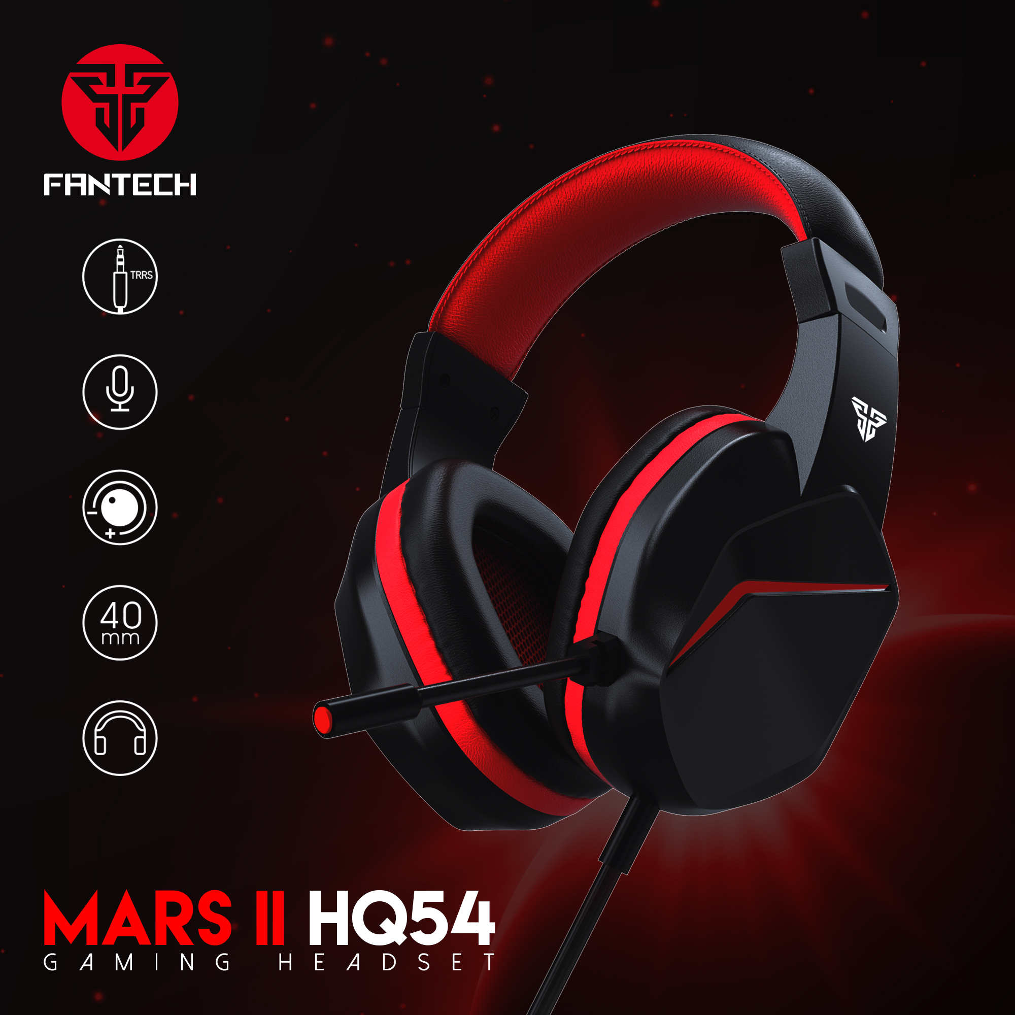 Fantech HQ54 Over Ear Gaming Headset 3.5mm Wired