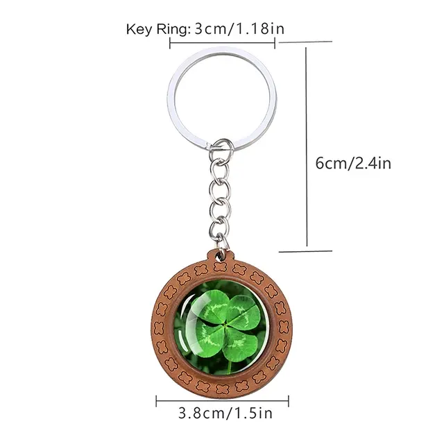 Wooden Clover Keychain 2